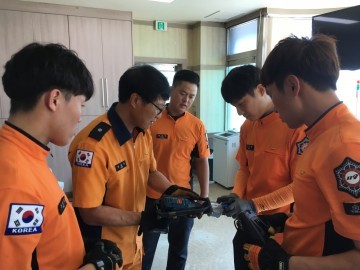 보성소방서 현장대응단, 전동함석가위 조작숙달훈련 