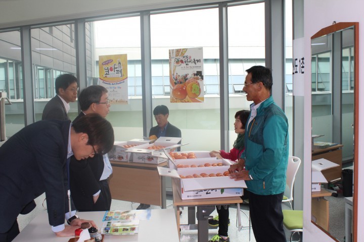 신도정보화마을 자매결연지인 대한석탄공사에서 반시시식회 가져