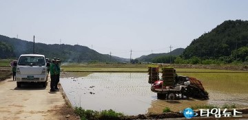 울진군새마을회 새마을농장 풍년기원 고사와 함께 모내기 실시