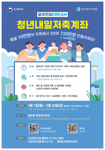봉화군 “청년내일저축계좌 신청하세요”