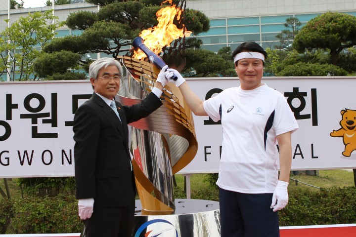 강원도민체전 성화 ‘원주 도착’