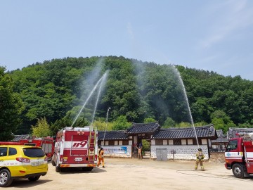 청송군‧안동소방서 중요 목조문화재 유관기관 합동 소방훈련 실시