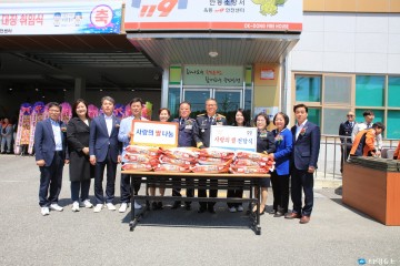 안동의용소방대 연합회 송하동·옥동에 사랑의 쌀 기부