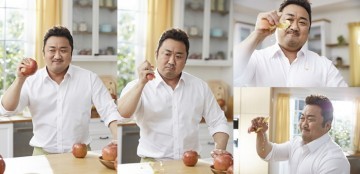 마동석, 한 손에 든 사과를 산산조각! 엄청난 손아귀 힘 눈길!