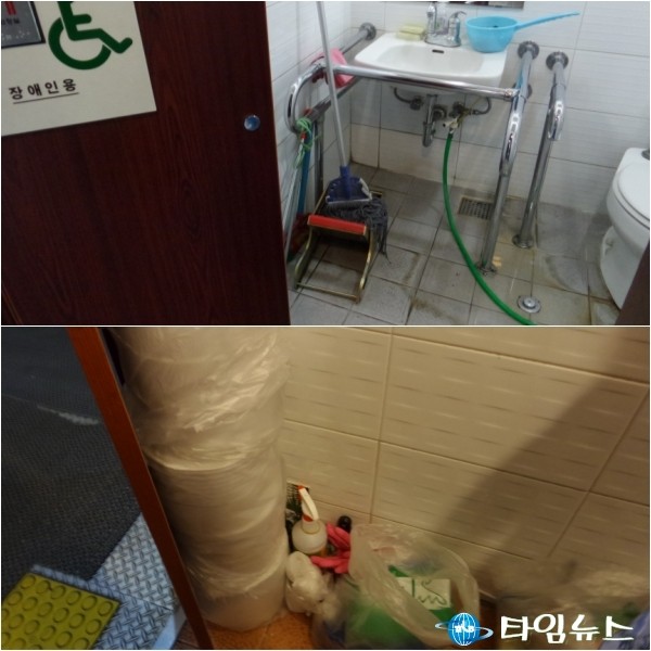 제천국제음악영화제, ‘메가맥스상영관 화장실 엉망’…청소 도구만 가득