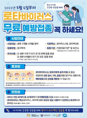영덕군보건소, ‘로타바이러스 백신’ 무료 접종 첫 실시