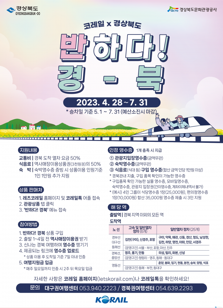 경북’기차 타고 떠나는  경북’특별관광상품 출시