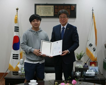 목원대, 김만섭 대학원생에 교육부장관표창 전달