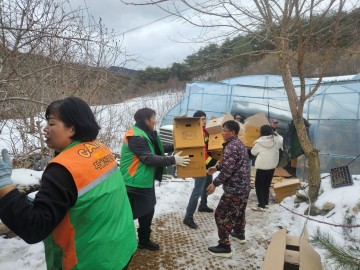 봉화군 지역자율방재단 대설피해 복구지원