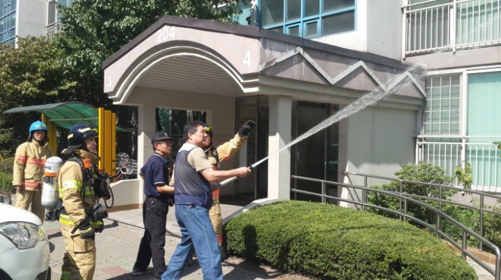 솔빛마을 주공2차 고층건물 소방합동 훈련 실시 