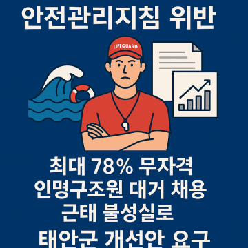 태안군 해수욕장 "무자격 인명구조 용돈벌이" 전 군정 10배 사망사고...