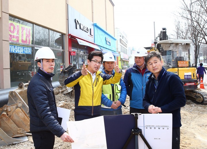 허태정 유성구청장, 유성대로 확장공사 현장점검