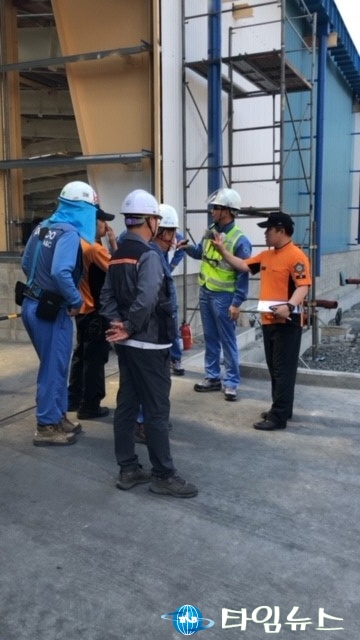 광양소방서 금호119안전센터, 피엠씨텍 공사장 현장관리 실태점검 실시