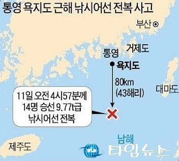 통영인근 해상,충돌한 배들의 안일함이 사고불러...3일째 실종자 수색