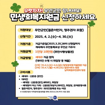 무안군, 민생회복지원금 지급 