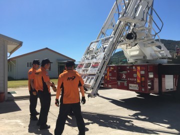 보성소방서, 고가사다리차 교육훈련 실시