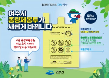 여수시,  쓰레기 종량제 봉투 디자인 바뀐다...2026여수세계섬박람회 홍보 효과