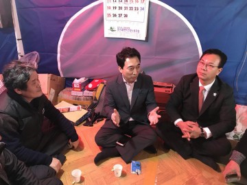 박수현, 서산 산폐장 농성천막 찾아 시민 의견 경청