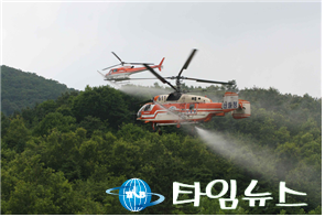 대구시 항공방제로 소나무재선충병 차단 헬기로 305ha 항공방제 시작