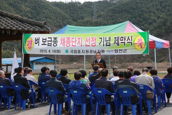 합천군 벼 보급종 채종단지 선정기념제막식및농가교육 실시