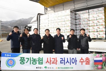 영주사과 러시아 사할린지역 최대 유통마트에서 판매