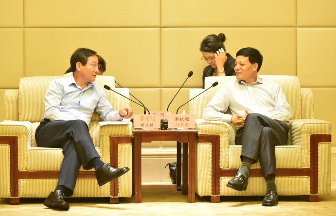 유 시장, 시에푸잔(謝伏瞻) 하남성장 예방