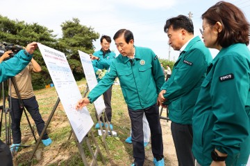 김영환 충북지사, 충주시 과수화상병 방제 현장 점검