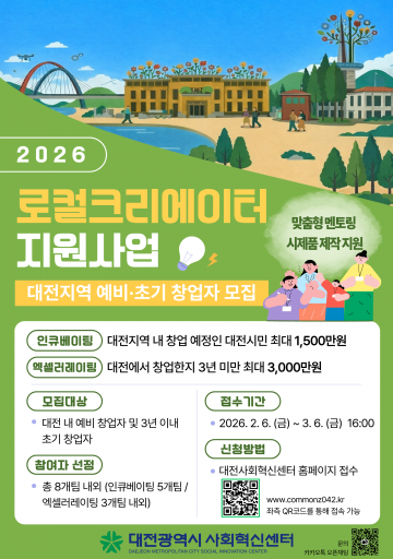 대전사회혁신센터, 로컬크리에이터 8팀 모집…최대 3000만 원 지원