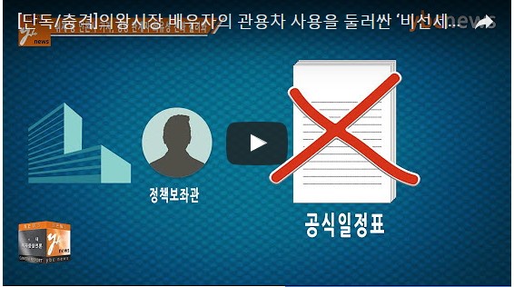 의왕시장 배우자의 관용차 사용을 둘러싼 ‘비선세력’의 개입의혹