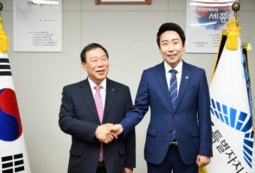 임채성 세종시의회 의장·최민호 세종시장 회동, ‘행정수도 세종’ 공약 실현 논의