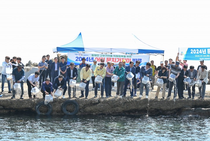 영덕군, 연안 해역에 어린 문치가자미 10만 마리 방류 