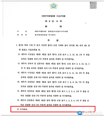 꽃지관광컨설팅, 피해민 7인 상대, 역逆 피해 소장, 서산지법 기각 명판결..