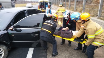 무안소방서 119구조대, 단독 교통사고 1명 신속구조